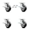 Service Caster 6 Inch Kingpinless Rubber on Aluminum Wheel Caster Set Brake and Swivel Lock SCC SCC-KP30S620-RAR-SLB-BSL-4 - alternate 1